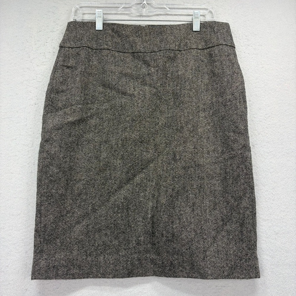 CAbi Straight & Pencil Skirt Womens 8 Gray Wool Blend Career Essentials Back Zip